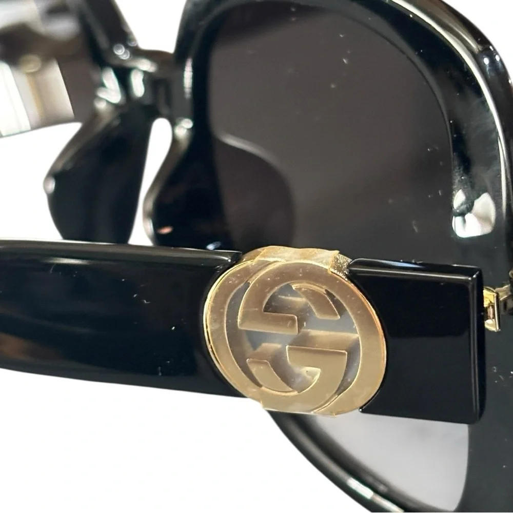 Gucci GG1029SA Black Oversized Square Sunglasses 57mm Gradient Lense #YoloLuxe - Picture 14 of 14